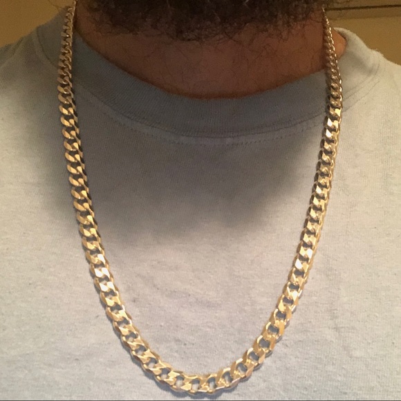 7.5mm Sterling Silver Heavy Cuban Link Chain - Picture 1 of 8